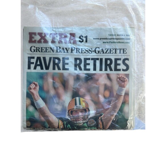 Brett Favre 2008 Retirement Newspaper Set Green Bay Press Gazette - Picture 8 of 12